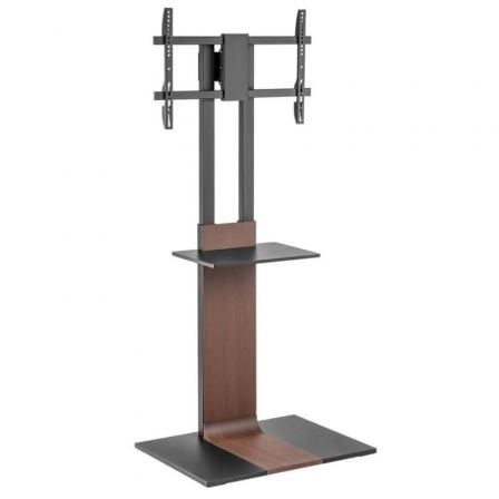 Soporte de Suelo Inclinable/ Giratorio con Bandeja DVD Aisens FT86TSE-401 para TV de 37-86'/ hasta 50kg